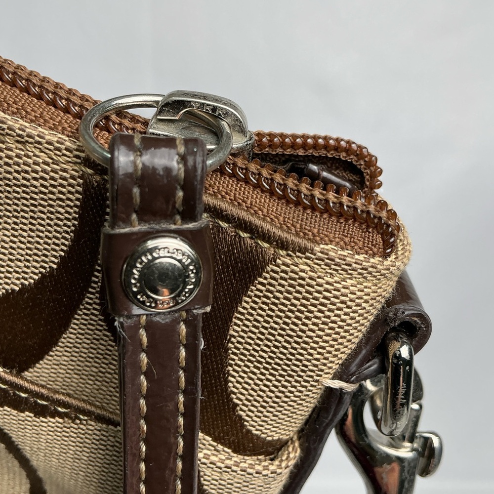 Coach Signature Swingpack Crossbody Bag Brown Khaki Canvas - Picture 7 of 15